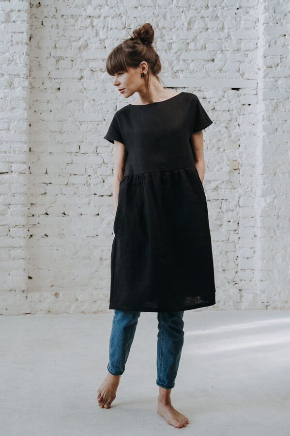 Lina kleita GAUJA ar kabatām - Oversized linen dress Gauja with pockets