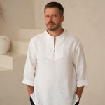 Vīriešu lina krekls - Traditional viking shirt - linen mens shirt