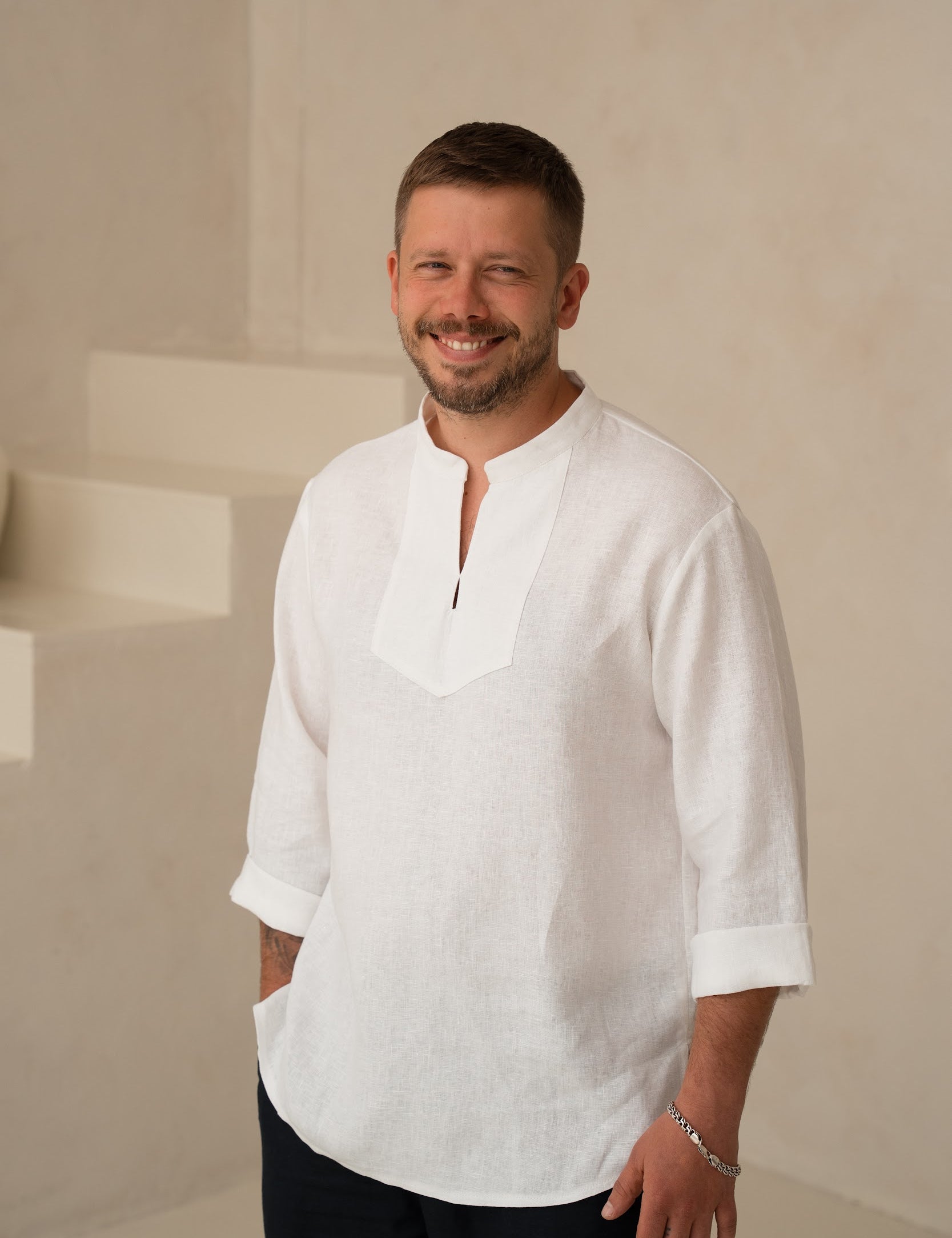 Vīriešu lina krekls - Traditional viking shirt - linen mens shirt