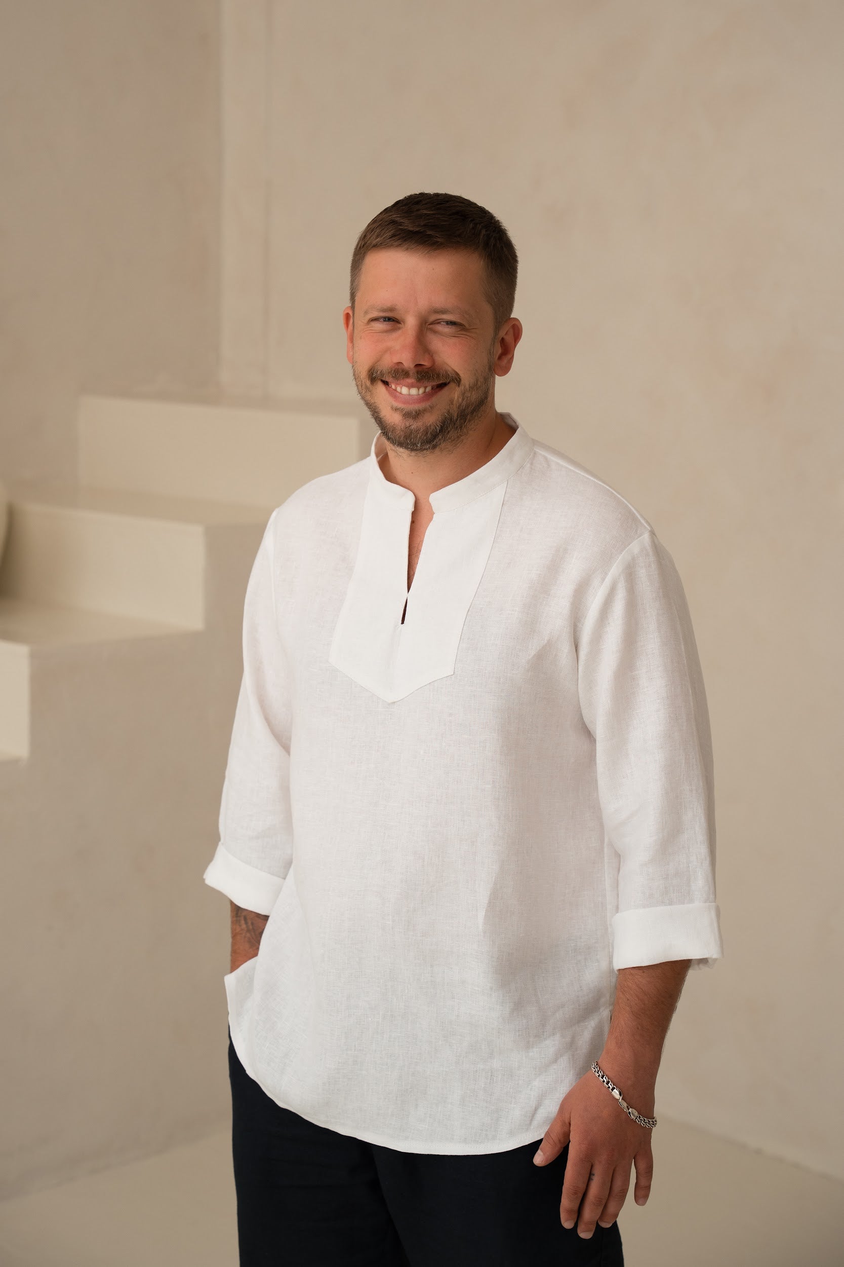 Vīriešu lina krekls - Traditional viking shirt - linen mens shirt