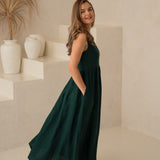 Linas kleita Daugava ar kabatām - linen dress Daugava with pockets