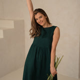 Linas kleita Daugava ar kabatām - linen dress Daugava with pockets