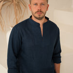 Vīriešu lina krekls - Traditional viking shirt - linen mens shirt