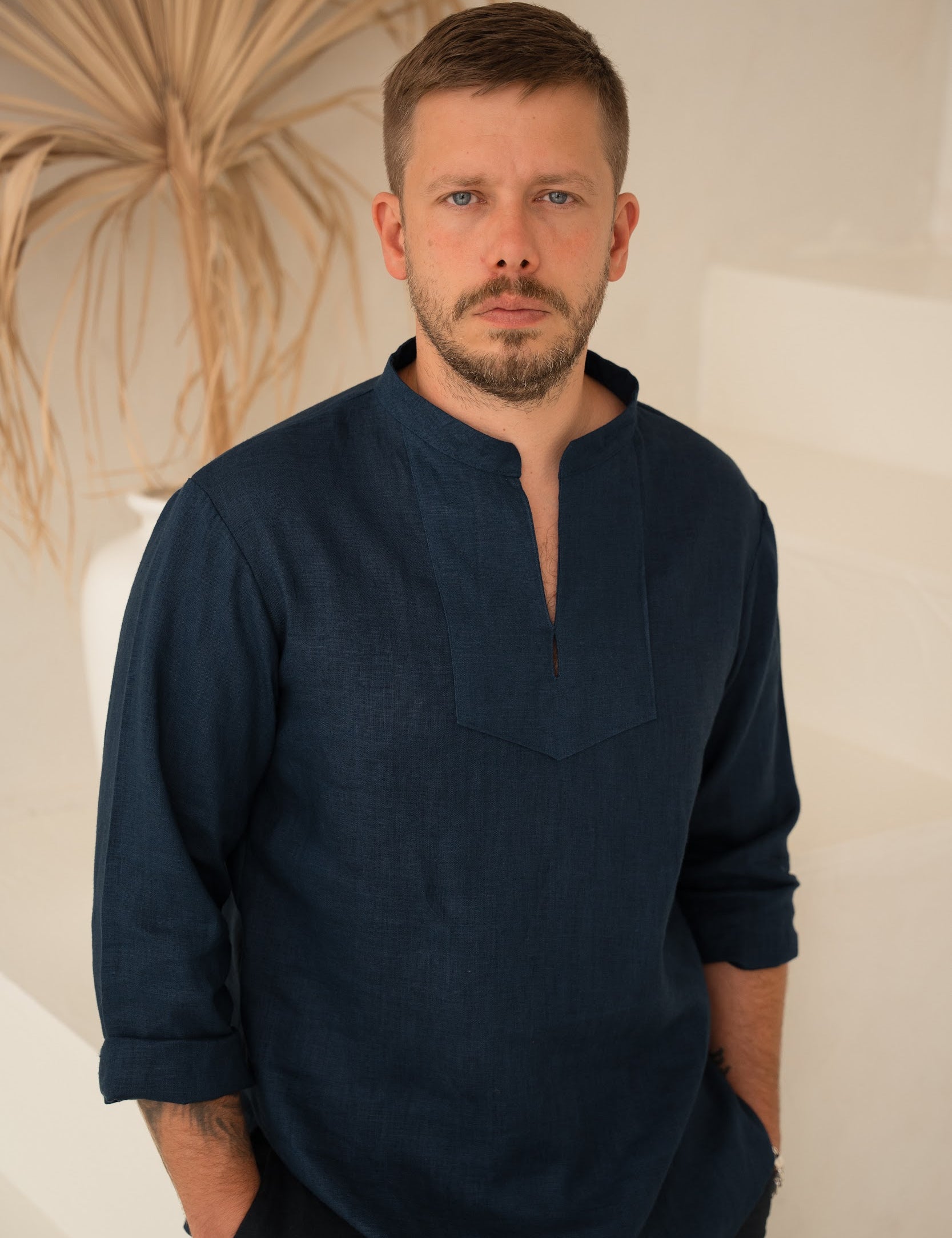 Vīriešu lina krekls - Traditional viking shirt - linen mens shirt