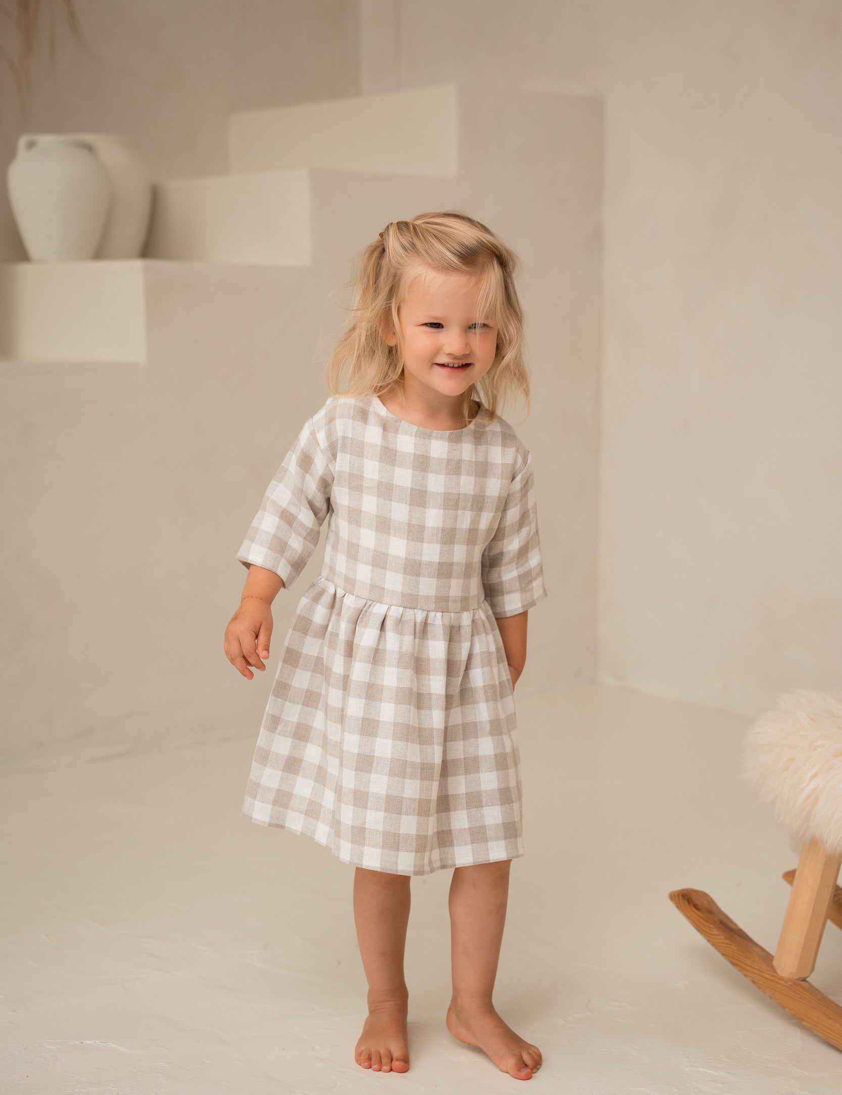 Lina kleita meiteņu - Linen girl toddler dress 