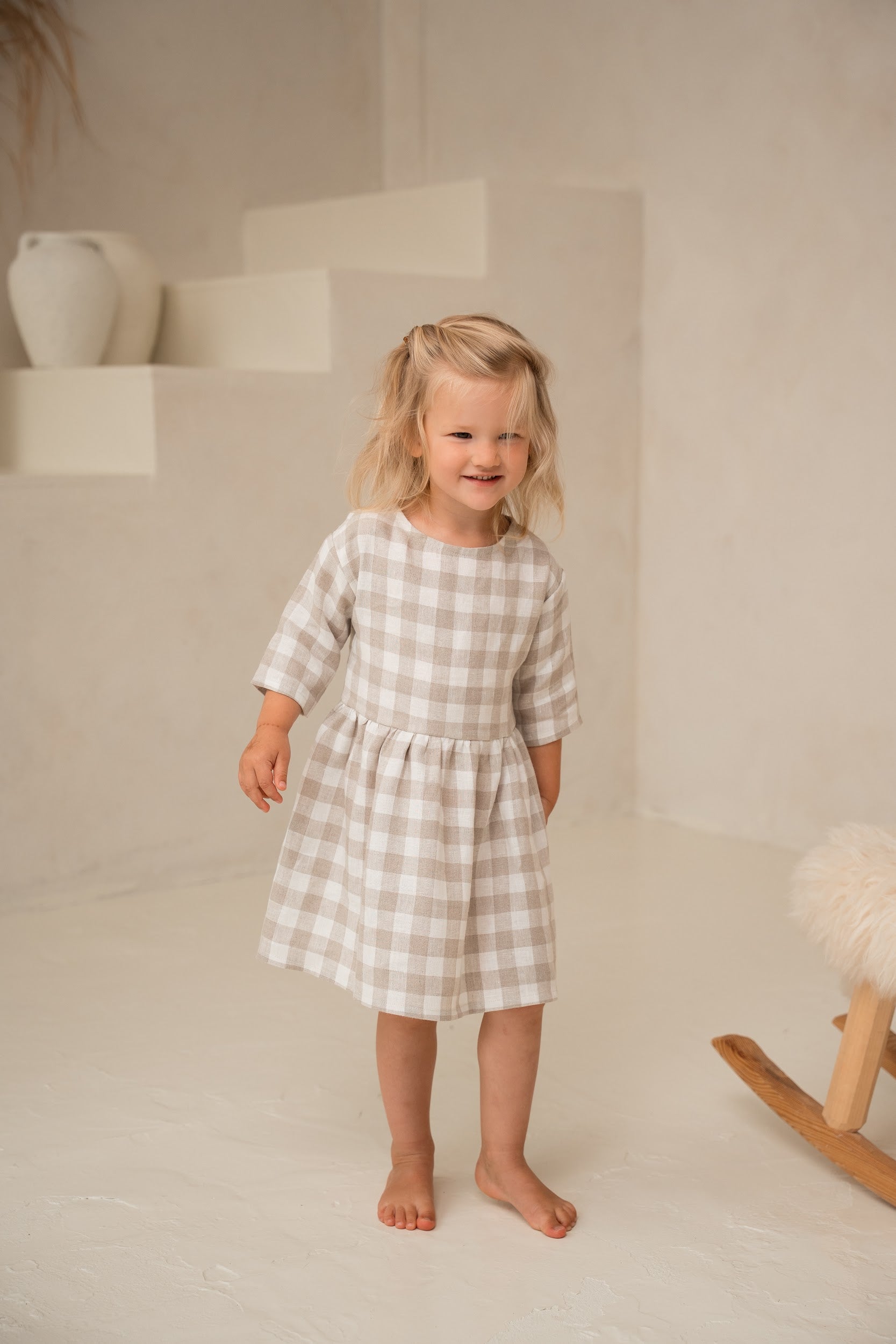 Lina kleita meiteņu - Linen girl toddler dress 