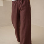 Lina sieviešu bikses ar kabatām - Linen women pants with pockets