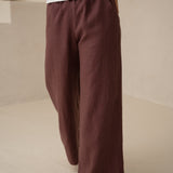 Lina sieviešu bikses ar kabatām - Linen women pants with pockets