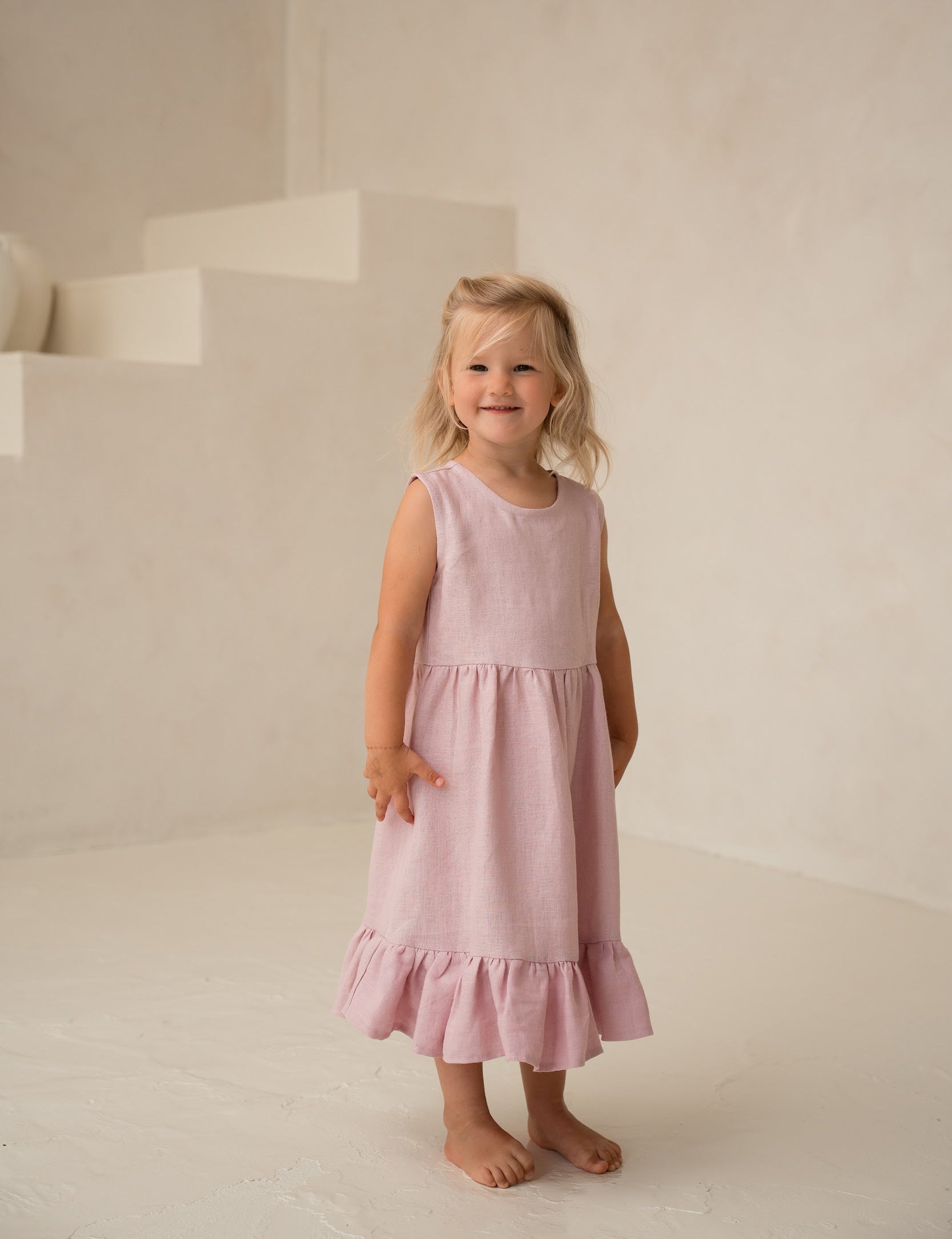 Linas kleita meitenēm - Linen girl toddler dress