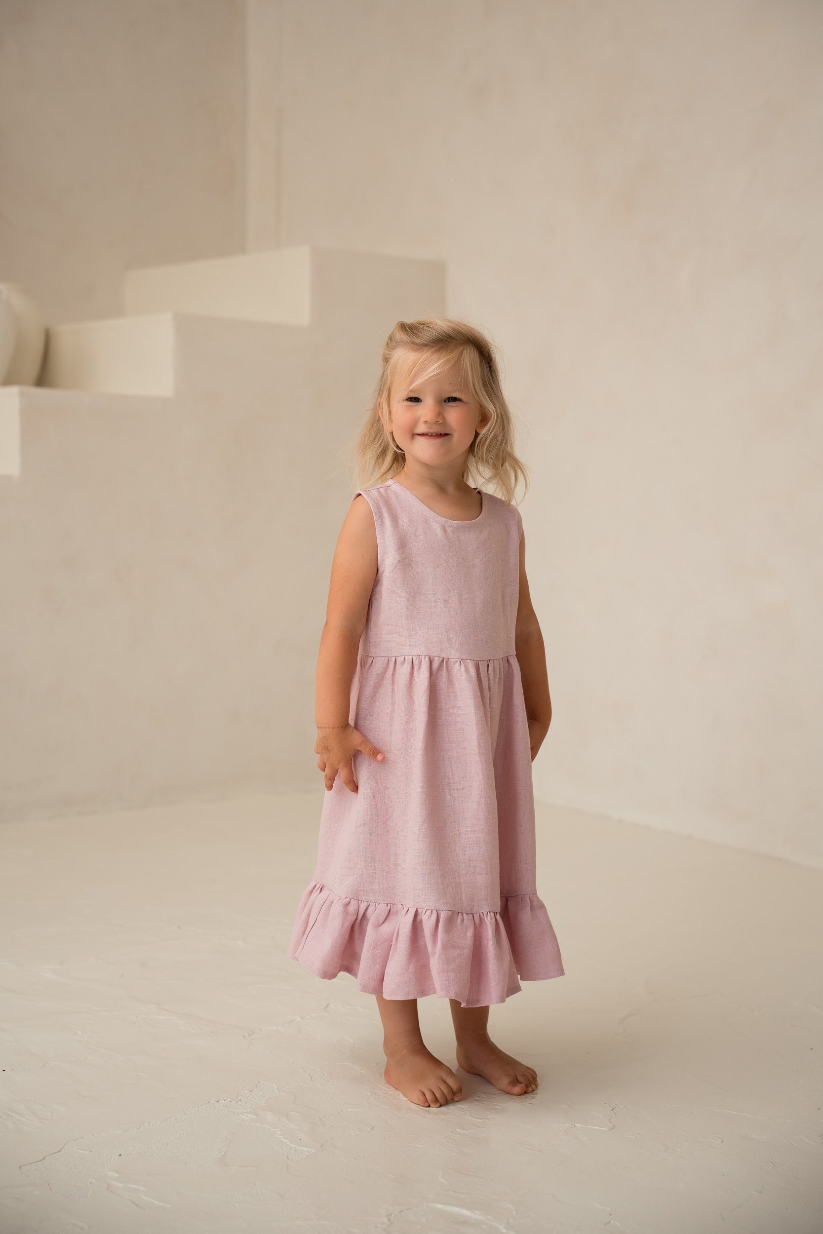 Linas kleita meitenēm - Linen girl toddler dress