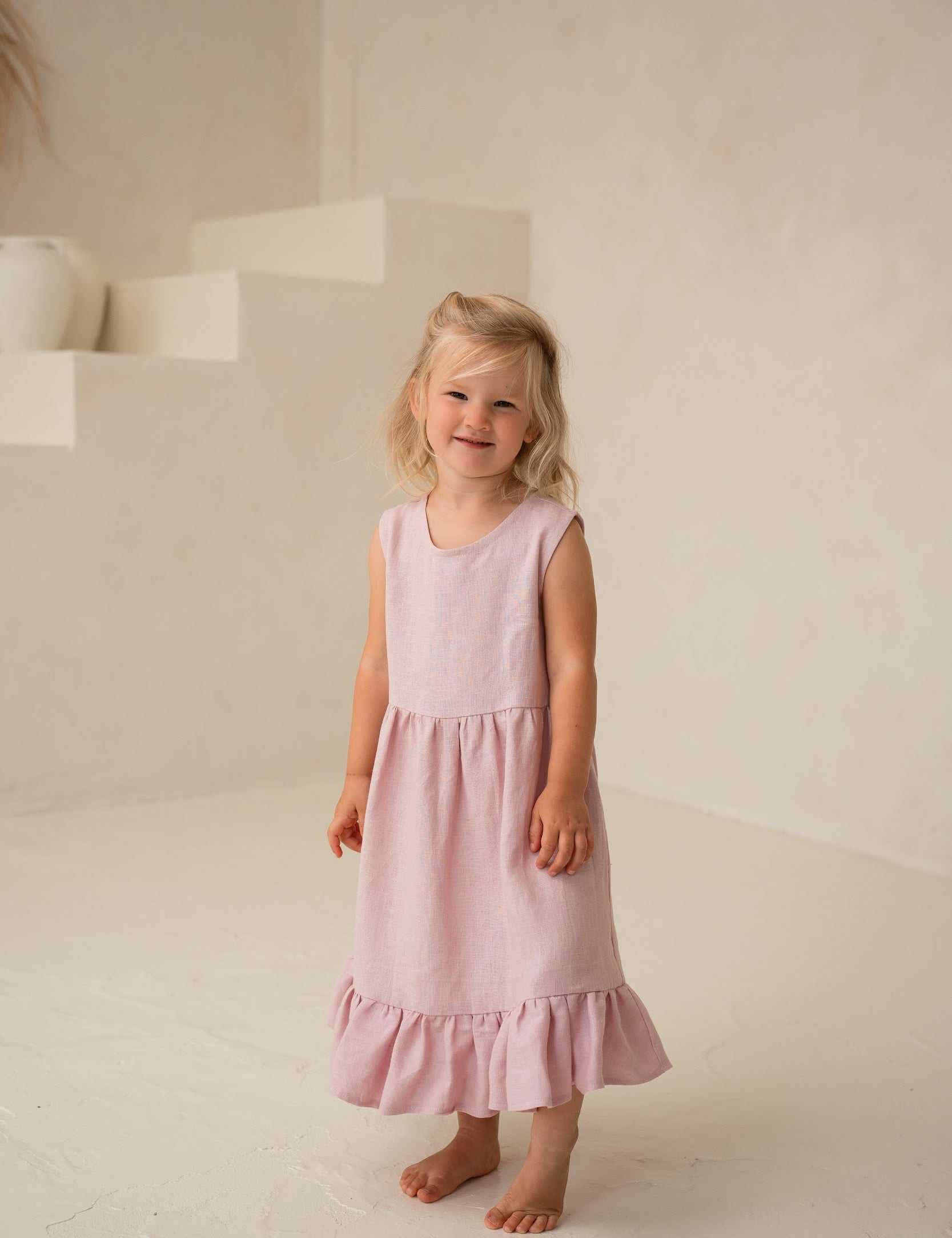 Linas kleita meitenēm - Linen girl toddler dress