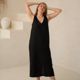 Lina kleita AURA - Linen drrss Aura woith pockets