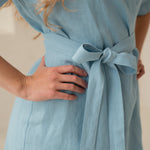 Linen wrap dress ABAVA - sasienama lina kleita ABAVA