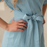 Linen wrap dress ABAVA - sasienama lina kleita ABAVA