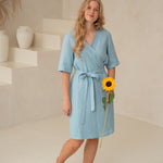 Linen wrap dress ABAVA - sasienama lina kleita ABAVA