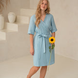 Linen wrap dress ABAVA - sasienama lina kleita ABAVA