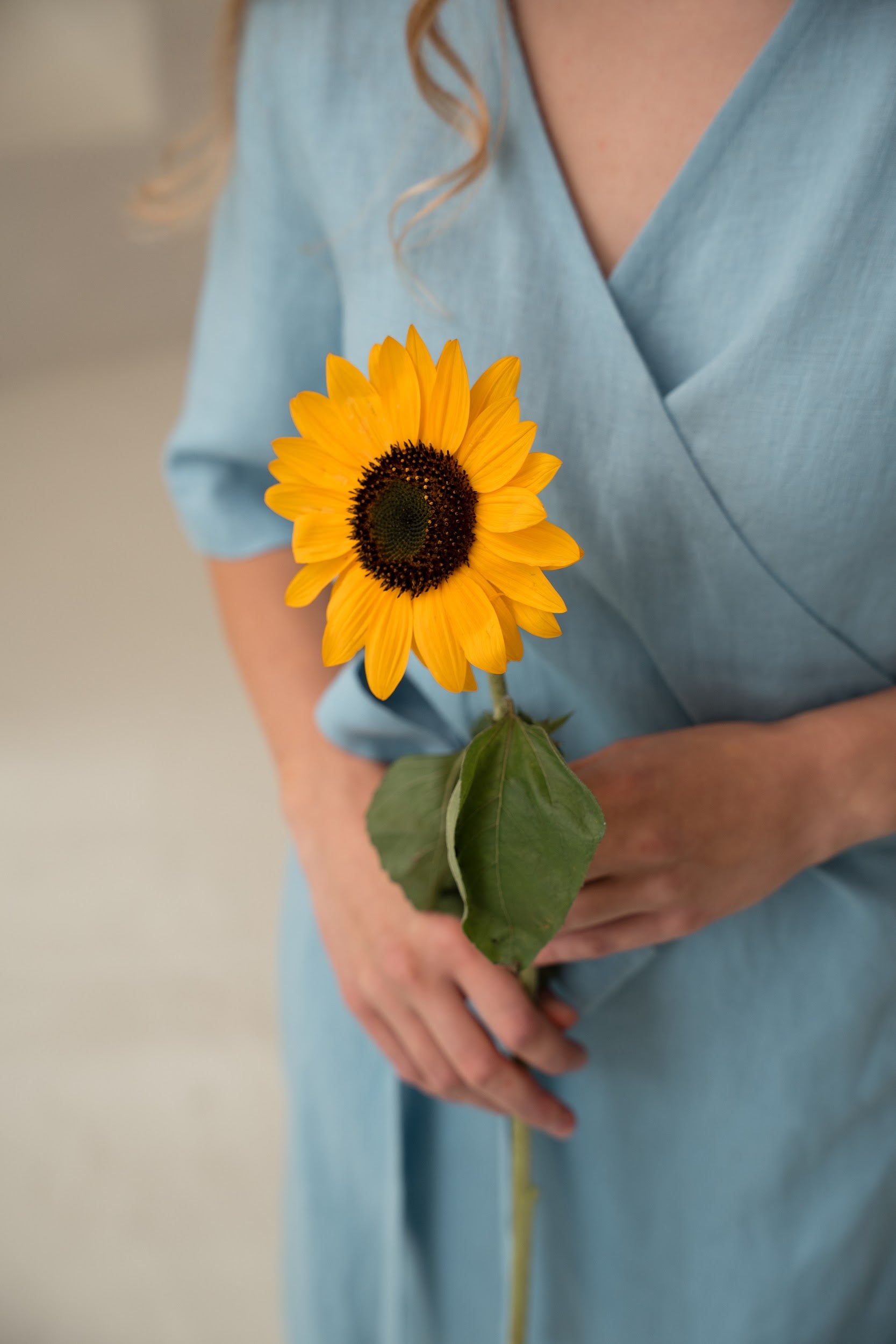 Linen wrap dress ABAVA - sasienama lina kleita ABAVA