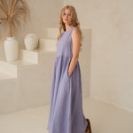 Lina kleita Daugava ar kabatām - Linen dress Daugava with pockets