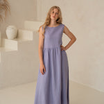 Lina kleita Daugava ar kabatām - Linen dress Daugava with pockets