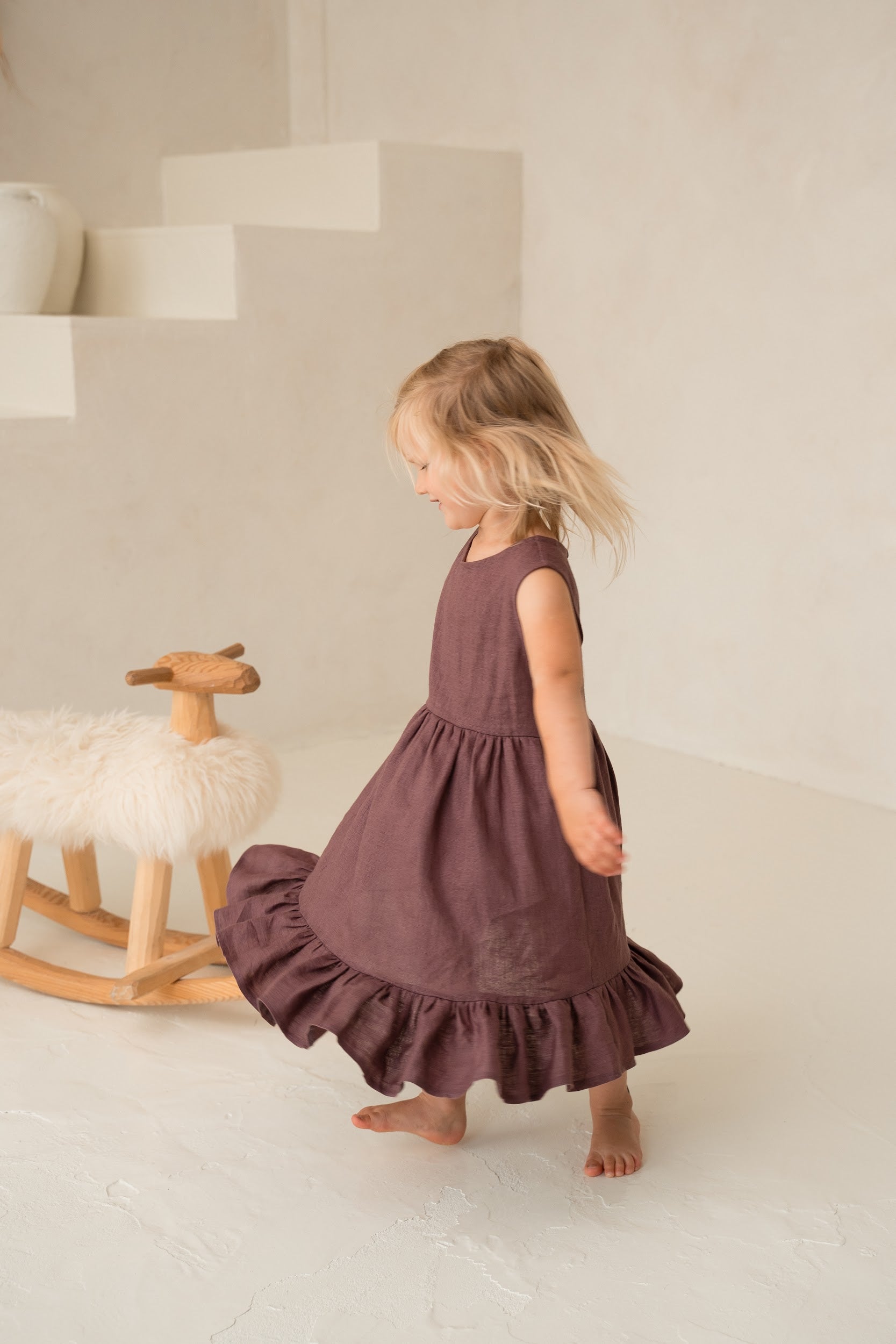 Linas kleita meitenēm - Linen girl toddler dress