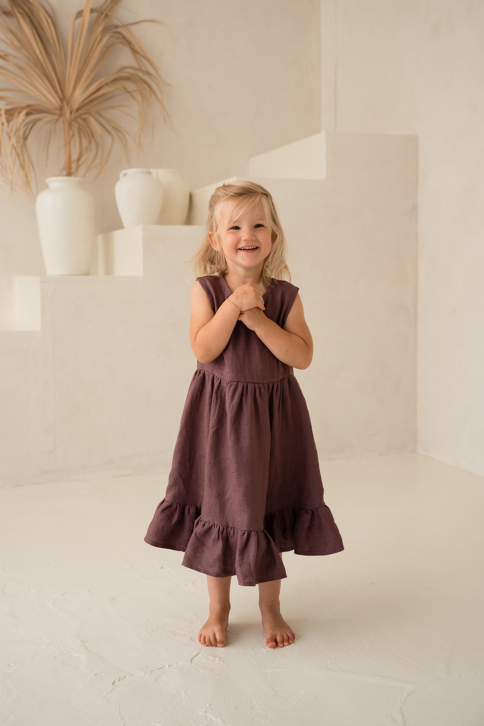 Linas kleita meitenēm - Linen girl toddler dress