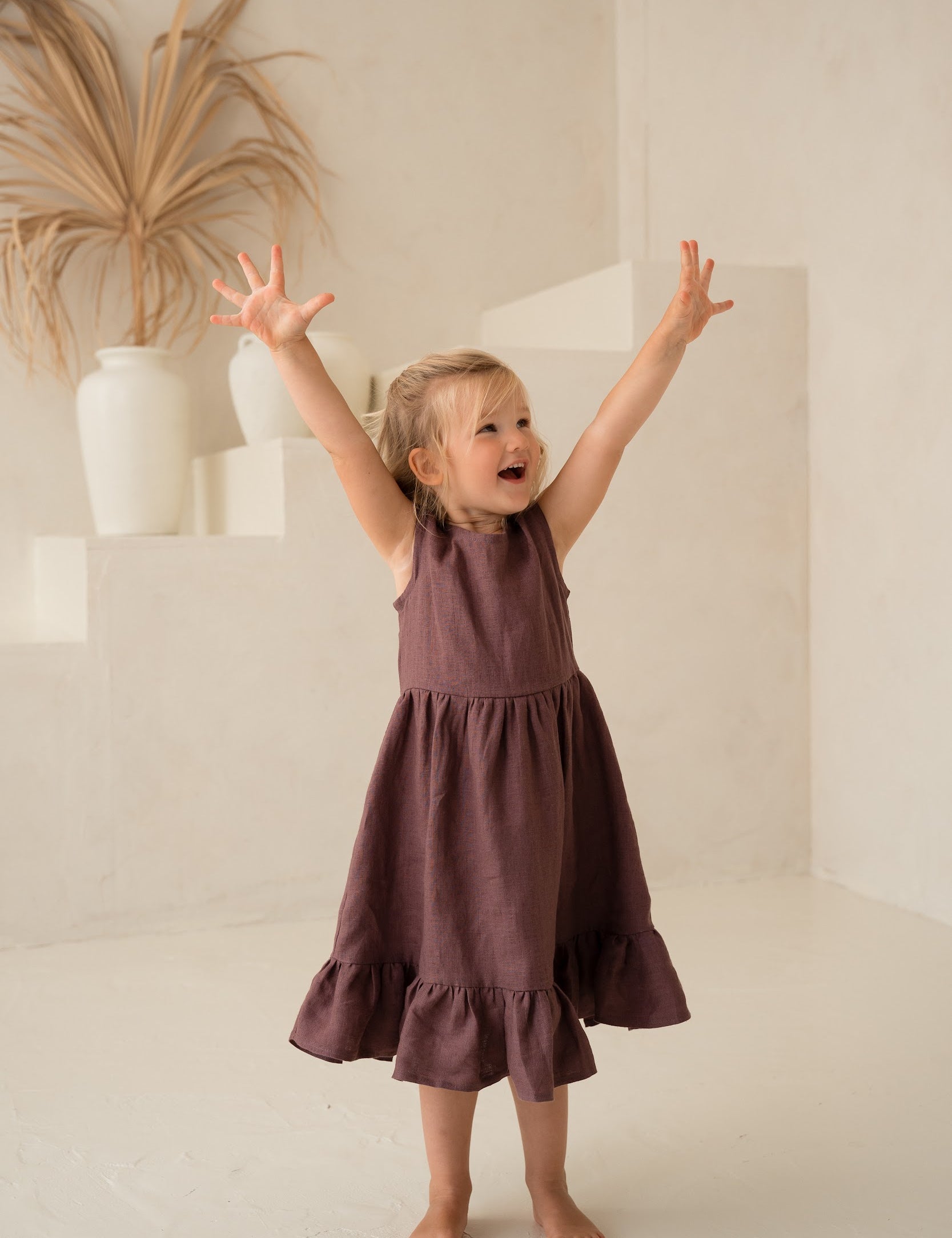 Linas kleita meitenēm - Linen girl toddler dress