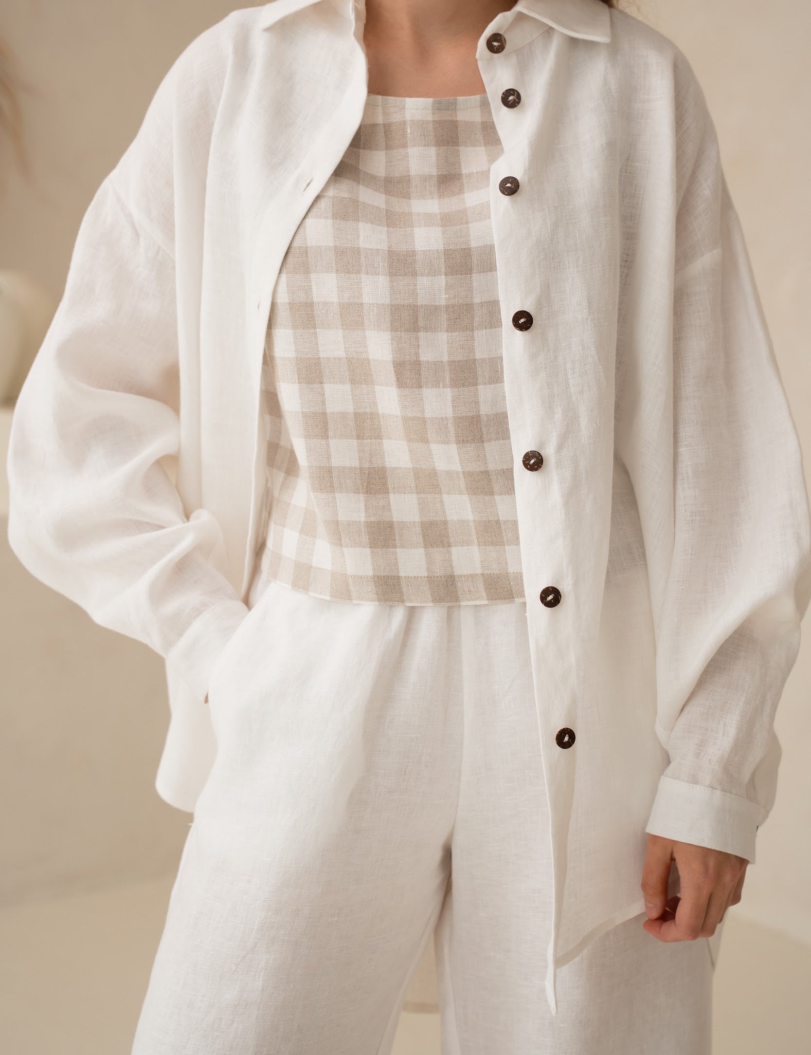 Sieviešu lina krekls - linen womens shirt with buttons