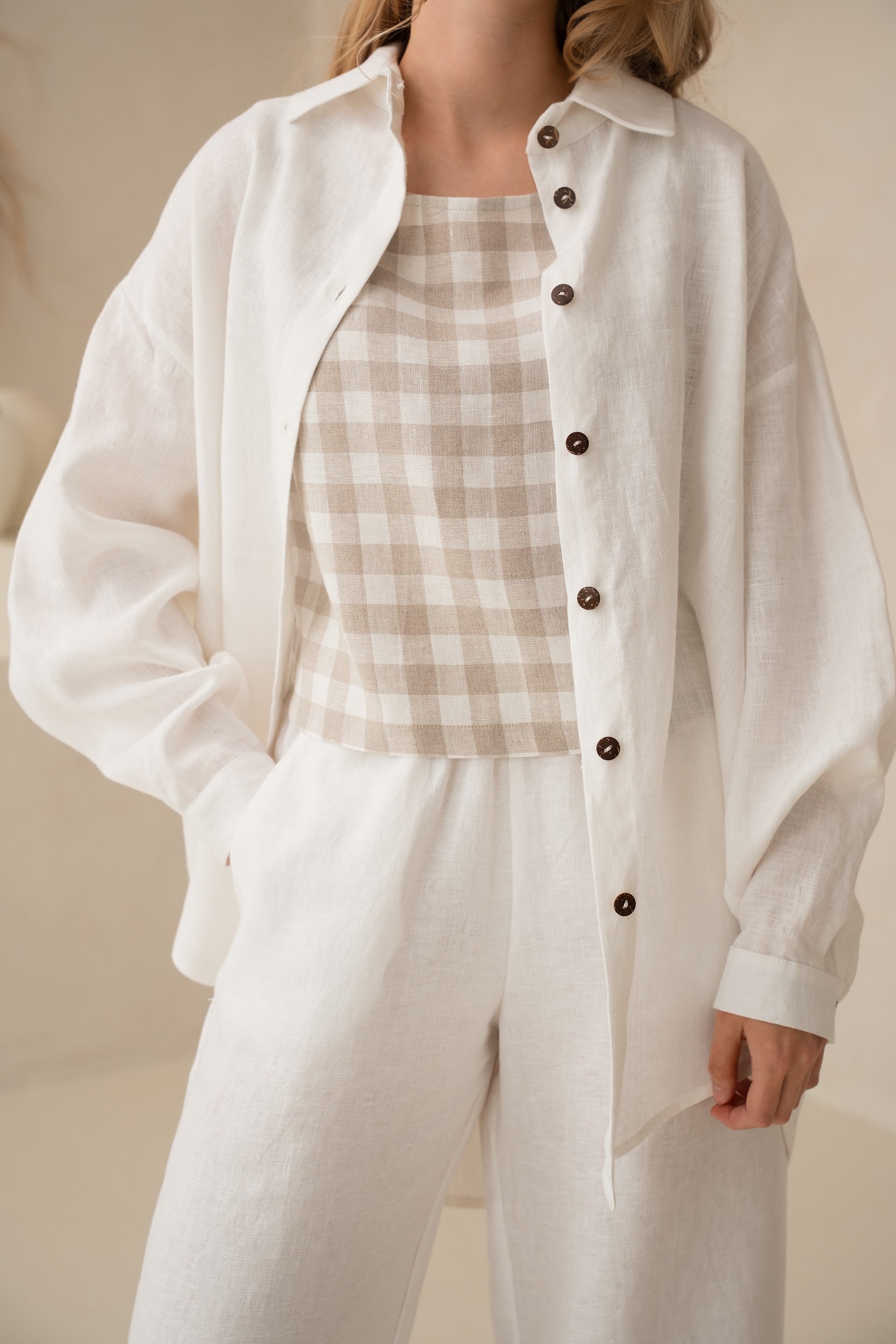 Sieviešu lina krekls - linen womens shirt with buttons