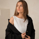 Sieviešu lina krekls-Oveersized linen womens shirt