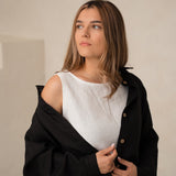 Sieviešu lina krekls-Oveersized linen womens shirt