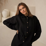 Sieviešu lina krekls-Oveersized linen womens shirt