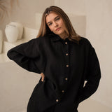 Sieviešu lina krekls-Oveersized linen womens shirt
