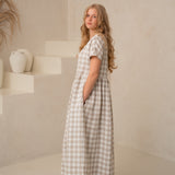 Lina kleita Reina ar kabtām - Oversized linen dress Reina with pockets
