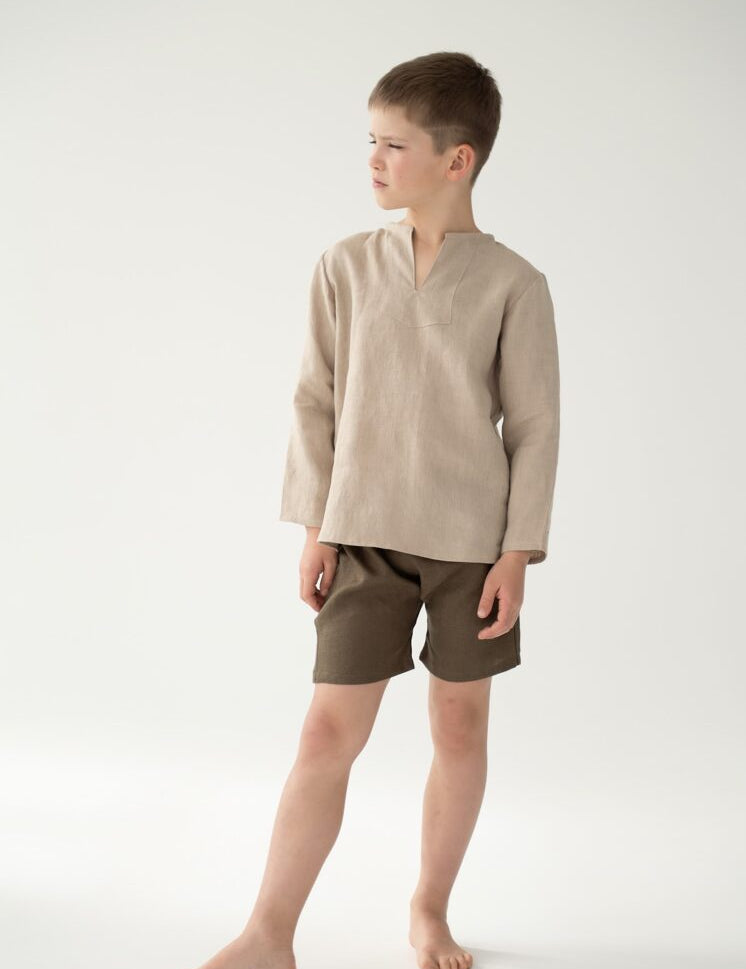 Linen gingham boys shorts - Lina zēnu šorti