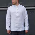 Vīriešu lina krekls ar pogām - Linen mens shirt with buttons