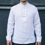 Vīriešu lina krekls ar pogām - Linen mens shirt with buttons