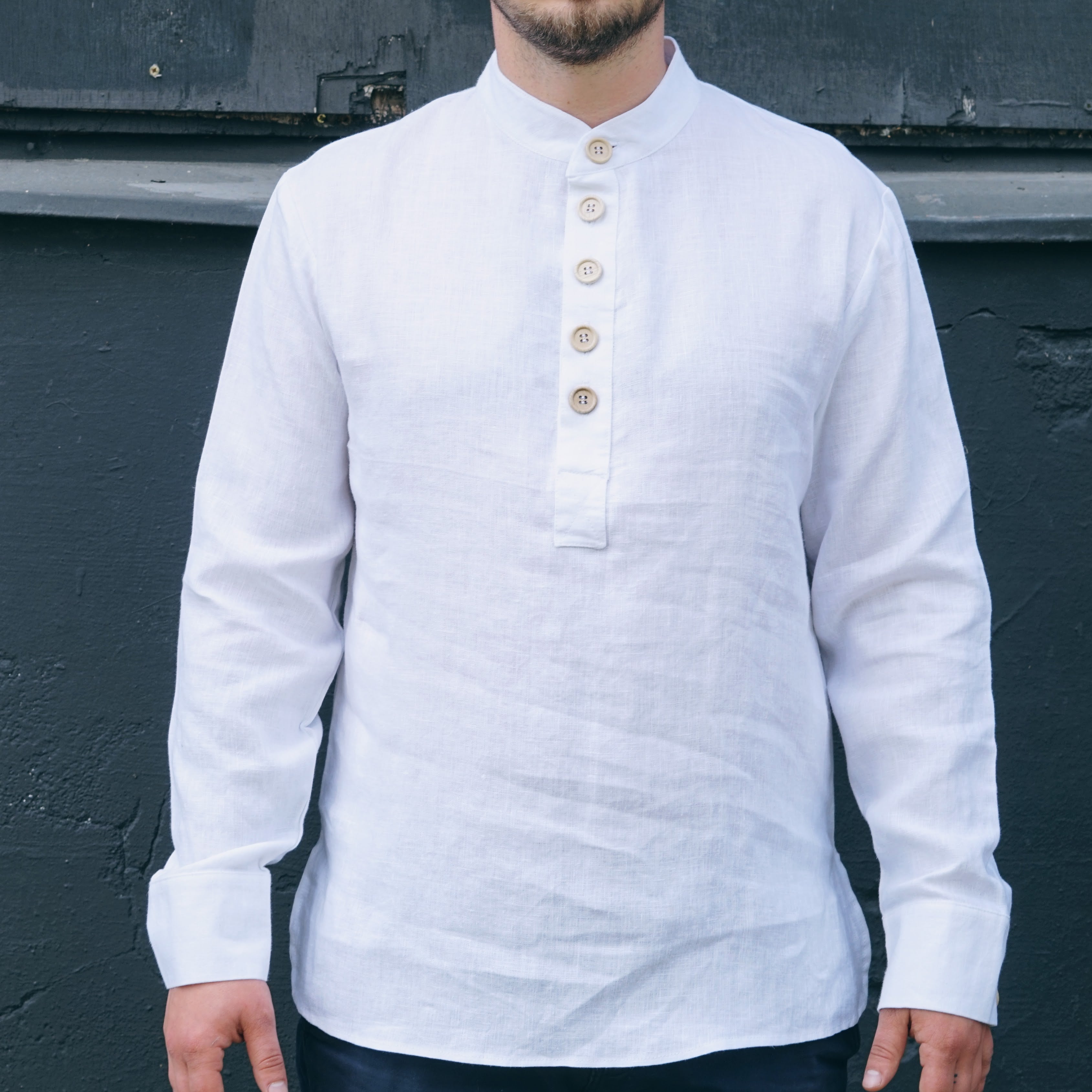 Vīriešu lina krekls ar pogām - Linen mens shirt with buttons