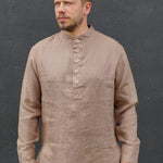 Vīriešu lina krekls ar pogām - Linen mens shirt with buttons