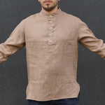 Vīriešu lina krekls ar pogām - Linen mens shirt with buttons