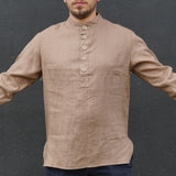 Vīriešu lina krekls ar pogām - Linen mens shirt with buttons