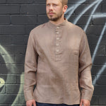 Vīriešu lina krekls ar pogām - Linen mens shirt with buttons