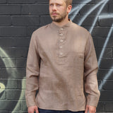 Vīriešu lina krekls ar pogām - Linen mens shirt with buttons
